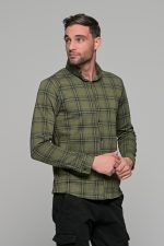 Σπορ χακί ανδρικό καρό πουκάμισο – Slim fit - Image 6