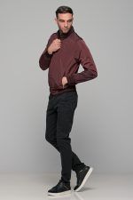 Μαύρο-Μπορντό ανδρικό μπουφάν bomber αδιάβροχο διπλής όψης - slim fit - Image 7