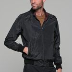 Μαύρο-Μπορντό ανδρικό μπουφάν bomber αδιάβροχο διπλής όψης - slim fit