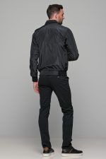 Μαύρο-Μπορντό ανδρικό μπουφάν bomber αδιάβροχο διπλής όψης - slim fit - Image 10