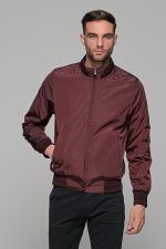 Μαύρο-Μπορντό ανδρικό μπουφάν bomber αδιάβροχο διπλής όψης - slim fit - Image 2