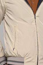 Μπλε-Μπεζ ανδρικό μπουφάν bomber αδιάβροχο διπλής όψης - slim fit - Image 6