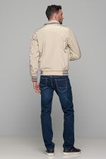 Μπλε-Μπεζ ανδρικό μπουφάν bomber αδιάβροχο διπλής όψης - slim fit - Image 8