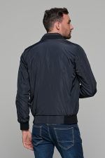 Μπλε-Μπεζ ανδρικό μπουφάν bomber αδιάβροχο διπλής όψης - slim fit - Image 9