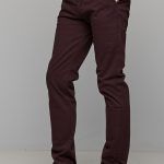 Μπορντό ανδρικό παντελόνι chino υφασμάτινο MASSARO - Slim fit