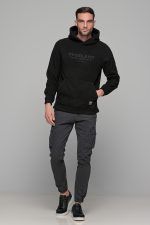 Ανδρικό φούτερ fleece μαύρο FR με κουκούλα - Image 7