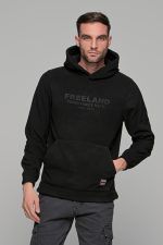 Ανδρικό φούτερ fleece μαύρο FR με κουκούλα - Image 3