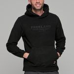 Ανδρικό φούτερ fleece μαύρο FR με κουκούλα