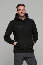 Ανδρικό φούτερ fleece μαύρο FR με κουκούλα
