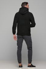 Ανδρικό φούτερ fleece μαύρο FR με κουκούλα - Image 9