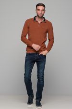 Ταμπά βελουτέ ανδρικό πλεκτό MS με φερμουάρ - Image 6