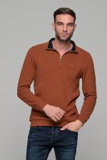 Ταμπά βελουτέ ανδρικό πλεκτό MS με φερμουάρ - Image 3