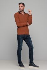 Ταμπά βελουτέ ανδρικό πλεκτό MS με φερμουάρ - Image 8