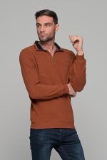 Ταμπά βελουτέ ανδρικό πλεκτό MS με φερμουάρ - Image 4