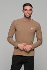 Κάμελ ανδρική μακρυμάνικη μπλούζα με στάμπα Freeland - Image 3