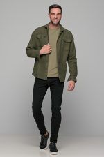 Χακί ανδρική μακρυμάνικη μπλούζα με διακριτική στάμπα Freeland - Image 8