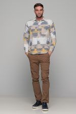 Κάμελ ανδρικό παντελόνι chino υφασμάτινο MASSARO - Slim fit - Image 5