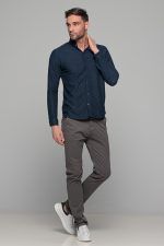 Χειμερινό ανδρικό chino παντελόνι NT γκρι - Slim fit - Image 7
