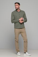 Μπεζ stone ανδρικό παντελόνι chino υφασμάτινο MASSARO - Slim fit - Image 5