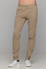 Μπεζ stone ανδρικό παντελόνι chino υφασμάτινο MASSARO - Slim fit - Image 3