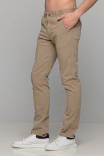Μπεζ stone ανδρικό παντελόνι chino υφασμάτινο MASSARO - Slim fit