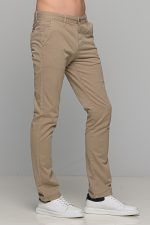 Μπεζ stone ανδρικό παντελόνι chino υφασμάτινο MASSARO - Slim fit - Image 4
