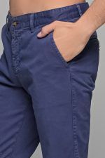 Ανοιχτόχρωμο μπλε ραφ ανδρικό παντελόνι chino υφασμάτινο MASSARO - Slim fit - Image 2