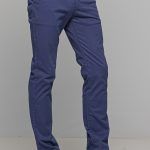 Ανοιχτόχρωμο μπλε ραφ ανδρικό παντελόνι chino υφασμάτινο MASSARO - Slim fit