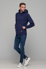 Ανδρικό φούτερ fleece μπλε FR με κουκούλα - Image 8