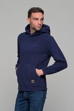 Ανδρικό φούτερ fleece μπλε FR με κουκούλα - Image 4