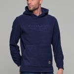 Ανδρικό φούτερ fleece μπλε FR με κουκούλα
