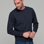 Ανδρικό μπλε φούτερ χωρίς κουκούλα με λαιμόκοψη