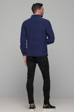 Μπλε ανδρική ζακέτα fleece FR με φερμουάρ - regular fit - Image 12