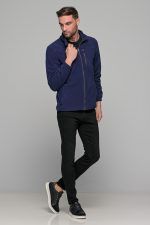 Μπλε ανδρική ζακέτα fleece FR με φερμουάρ - regular fit - Image 6