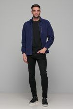 Μπλε ανδρική ζακέτα fleece FR με φερμουάρ - regular fit - Image 10