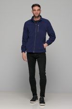 Μπλε ανδρική ζακέτα fleece FR με φερμουάρ - regular fit - Image 8