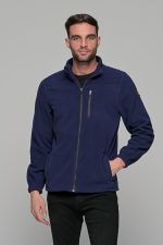 Μπλε ανδρική ζακέτα fleece FR με φερμουάρ - regular fit