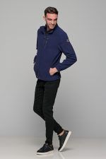 Μπλε ανδρική ζακέτα fleece FR με φερμουάρ - regular fit - Image 4