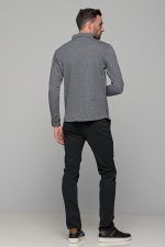 Σπορ γκρι ανδρικό πουκάμισο με λεπτομέρεια στην ύφανση  – Regular fit - Image 8