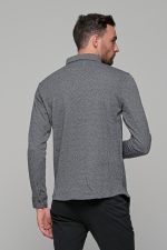 Σπορ γκρι ανδρικό πουκάμισο με λεπτομέρεια στην ύφανση  – Regular fit - Image 5