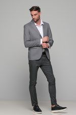 Γκρι σακάκι ανδρικό AM- slim fit - Image 6