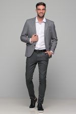 Γκρι σακάκι ανδρικό AM- slim fit - Image 7