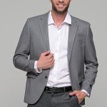Γκρι σακάκι ανδρικό AM- slim fit