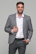 Γκρι σακάκι ανδρικό AM- slim fit