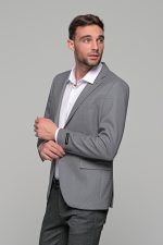 Γκρι σακάκι ανδρικό AM- slim fit - Image 4