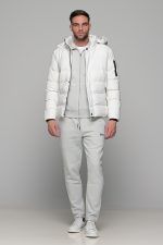 Γκρι ανδρική ζακέτα φουτερ FR με φερμουαρ - Image 10