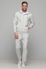 Γκρι ανδρική ζακέτα φουτερ FR με φερμουαρ - Image 8