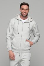 Γκρι ανδρική ζακέτα φουτερ FR με φερμουαρ - Image 3