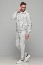 Γκρι ανδρική ζακέτα φουτερ FR με φερμουαρ - Image 9