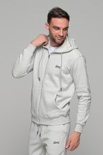 Γκρι ανδρική ζακέτα φουτερ FR με φερμουαρ